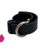 Salvatore Ferragamo Black & Silver Leather Solid Men's Belt Black & Silver