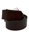 Salvatore Ferragamo Brown & Silver Leather Solid Men's Belt Brown & Silver