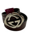 Gucci AS IS Brown & Silver Leather Guccissima Men's Belt Brown & Silver