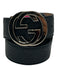 Gucci AS IS Black & Silver Leather Guccissima Men's Belt Black & Silver
