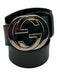Gucci AS IS Black & Silver Leather Solid Men's Belt Black & Silver