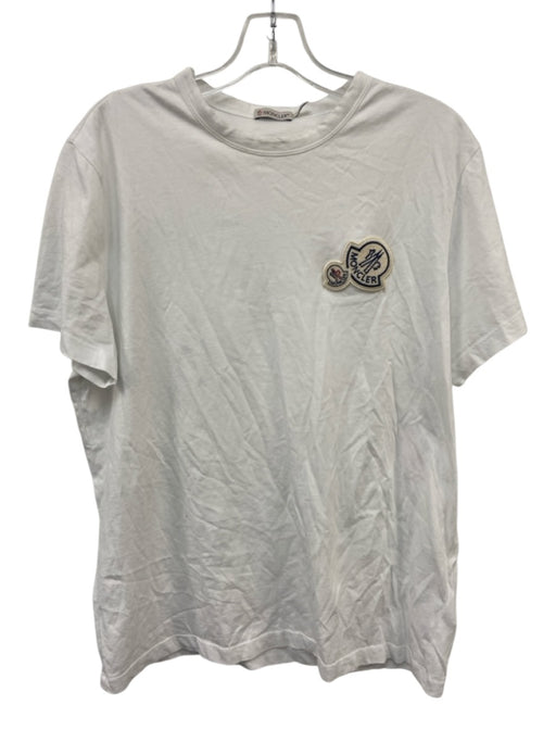 Moncler Size XL White Cotton Solid Men's Short Sleeve Shirt White / XL