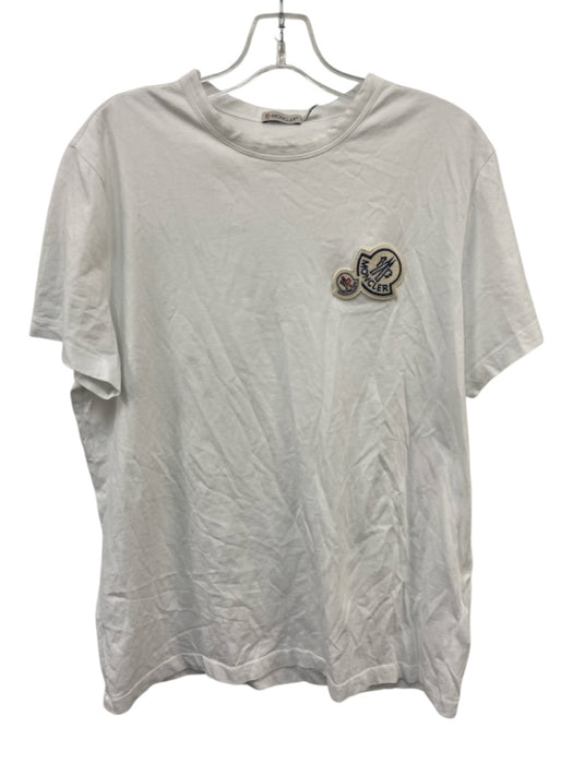 Moncler Size XL White Cotton Solid Men's Short Sleeve Shirt White / XL