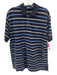 Polo Size L Blue & White Cotton Striped Polo Men's Short Sleeve Shirt Blue & White / L