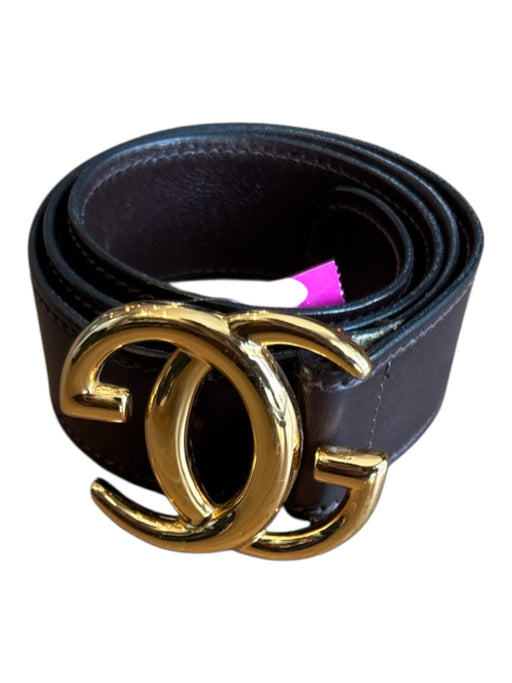 Gucci Brown & Gold Leather Men's Belt Brown & Gold