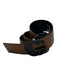 Gucci Brown & Black Leather aged/distressed Guccissima Logo Wide Belts Brown & Black / XS