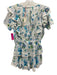 Love Shack Fancy Size L Blue, Green, White Cotton Short Puff Sleeve Mini Dress Blue, Green, White / L