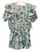 Love Shack Fancy Size L Blue, Green, White Cotton Short Puff Sleeve Mini Dress Blue, Green, White / L