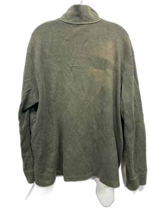 Polo Size XL Olive Green Cotton Soldier Quarter Zip Men's Long Sleeve Shirt Olive Green / XL