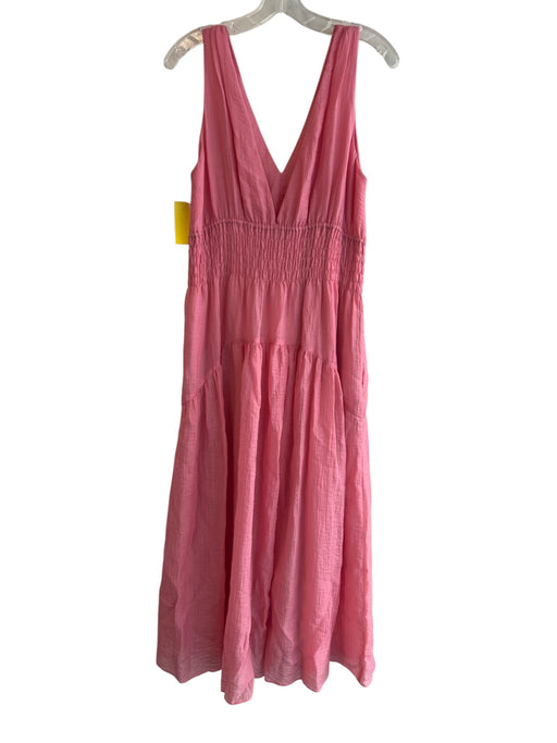 Vince Size M Pink Coral Tencel Blend V Neck & Back Sleeveless Tiered Dress Pink / M