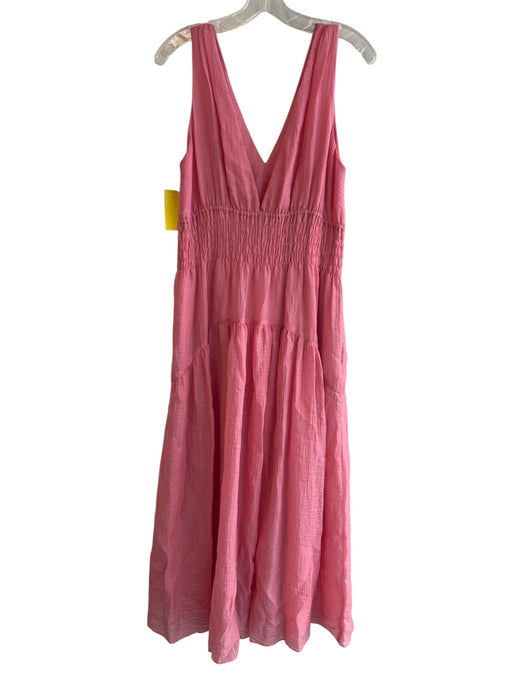 Vince Size M Pink Coral Tencel Blend V Neck & Back Sleeveless Tiered Dress Pink / M