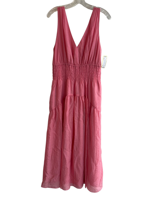 Vince Size M Pink Coral Tencel Blend V Neck & Back Sleeveless Tiered Dress Pink / M