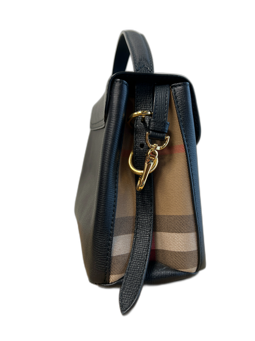 Burberry Black Leather Top Handle Shoulder & Crossbody Straps Feet Box Inc. Bag Black / Small
