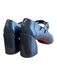 Louis Vuitton Shoe Size 39.5 Blue Leather Almond Toe Two Straps Block Heel Heels Blue / 39.5