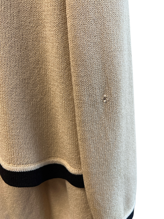St John Size 6/8 Beige & Black No Fabric Tag Knit Gold Hardware Skirt Set Beige & Black / 6/8