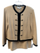 St John Size 6/8 Beige & Black No Fabric Tag Knit Gold Hardware Skirt Set Beige & Black / 6/8