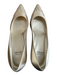 Stuart Weitzman Shoe Size 9.5 Champagne Leather Pointed Toe Lace design Heels Champagne / 9.5