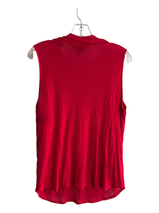 Armani Exchange Size L Red Lyocell Knit High Neck Sleeveless Long Line Top Red / L