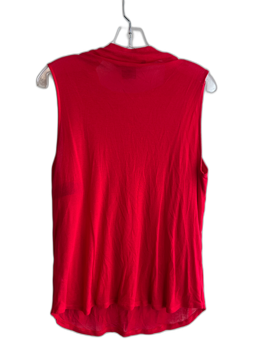 Armani Exchange Size L Red Lyocell Knit High Neck Sleeveless Long Line Top Red / L