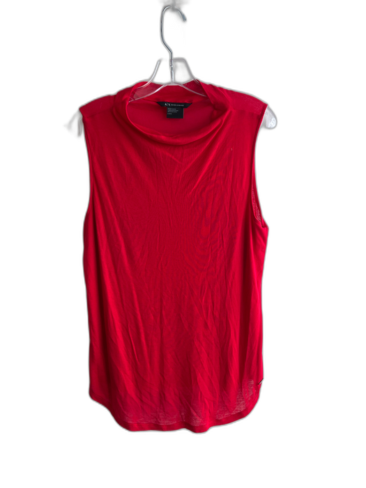 Armani Exchange Size L Red Lyocell Knit High Neck Sleeveless Long Line Top Red / L