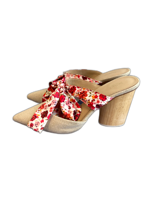Botkier Shoe Size 10 Pink & Beige Leather & Manmade Pointed Toe Canvas Shoes Pink & Beige / 10