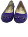 Jimmy Choo Shoe Size 36 Purple & Gunmetal Suede Studded Round Toe Slipper Flats Purple & Gunmetal / 36