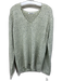 Georgia Alice Size 8 Light Green Cotton & Polyester Heathered Knit V Neck Top Light Green / 8