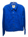 L'agence Size L Blue Cotton Blend Denim Button Front Long Sleeve Collared Jacket Blue / L