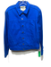 L'agence Size L Blue Cotton Blend Denim Button Front Long Sleeve Collared Jacket Blue / L