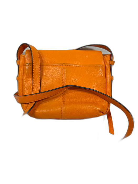 Aimee Kestenberg Orange Leather Flap Magnetic Close Crossbody Bag Orange / S