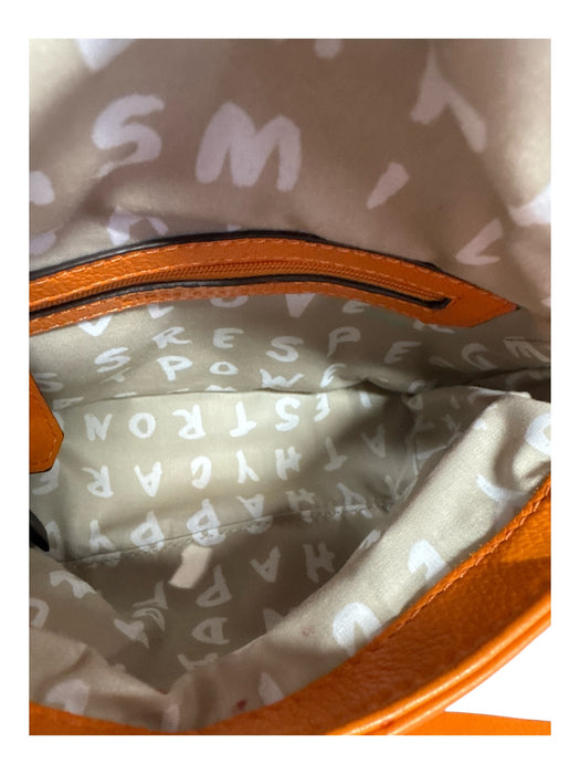 Aimee Kestenberg Orange Leather Flap Magnetic Close Crossbody Bag Orange / S