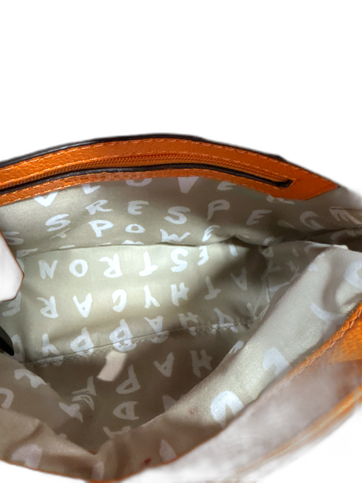 Aimee Kestenberg Orange Leather Flap Magnetic Close Crossbody Bag Orange / S