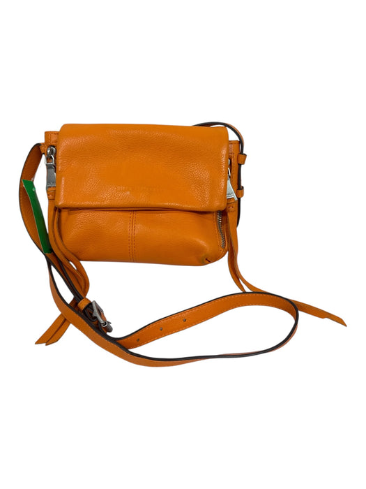 Aimee Kestenberg Orange Leather Flap Magnetic Close Crossbody Bag Orange / S