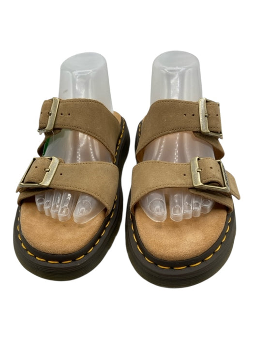 Dr. Martens Shoe Size S Taupe & Black Suede Rubber Sole Double Strap Sandals Taupe & Black / S