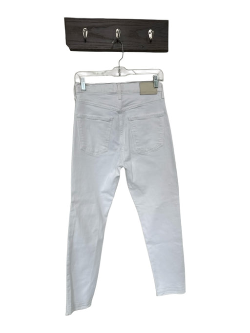 Citizens of Humanity Size 27 White Cotton Blend High Waist Skinny Raw Hem Jeans White / 27