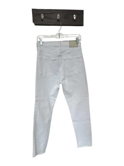 Citizens of Humanity Size 27 White Cotton Blend High Waist Skinny Raw Hem Jeans White / 27