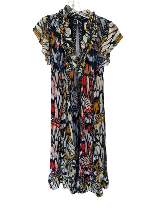 Maeve Size XS Multi Polyester Blend V Neck Butterfly Maxi Dress Multi / XS