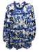 Crosby Size L White, Blue & Black Polyester Abstract Print Ruffle Details Dress White, Blue & Black / L