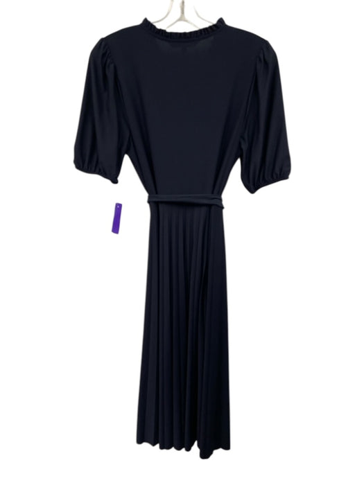 Sharagano Size 10 Navy Blue Polyester & Spandex Short Puff Sleeve Keyhole Dress Navy Blue / 10