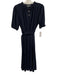 Sharagano Size 10 Navy Blue Polyester & Spandex Short Puff Sleeve Keyhole Dress Navy Blue / 10