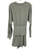 Tibi Size 6 Seafoam Green Polyester Long Sleeve Wrap Waist tie Mini Dress Seafoam Green / 6