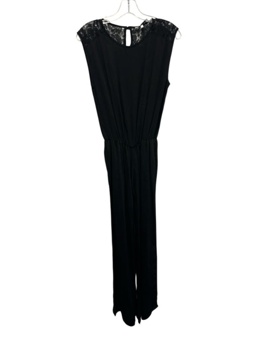 Karina Grimaldi Size XS Black Lace Keyhole Back Elastic Waist Wide Leg Jumpsuit Black / XS