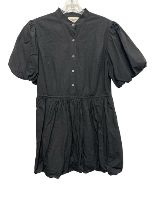 Elizabeth James the Label Size S Black Cotton Drawstring Waist Bubble Hem Dress Black / S