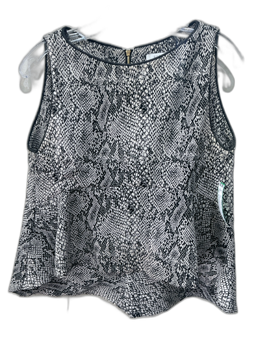 Hunter Bell Size 4 White & Black Cotton Blend Cropped Snake Print Peplum Top White & Black / 4