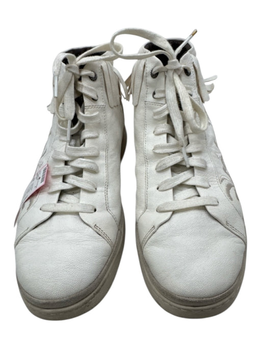 Ugg Shoe Size 10.5 AS IS White Leather Upper Fringe Palm Trees Lace Up Sneakers White / 10.5