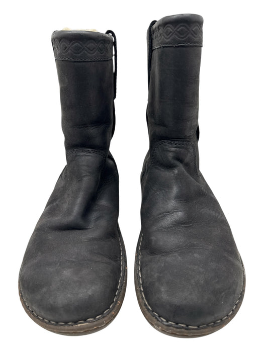 Ugg Shoe Size 10 Box incl. Black Leather Shearling Detail Men's Boots Black / 10