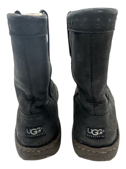 Ugg Shoe Size 10 Box incl. Black Leather Shearling Detail Men's Boots Black / 10
