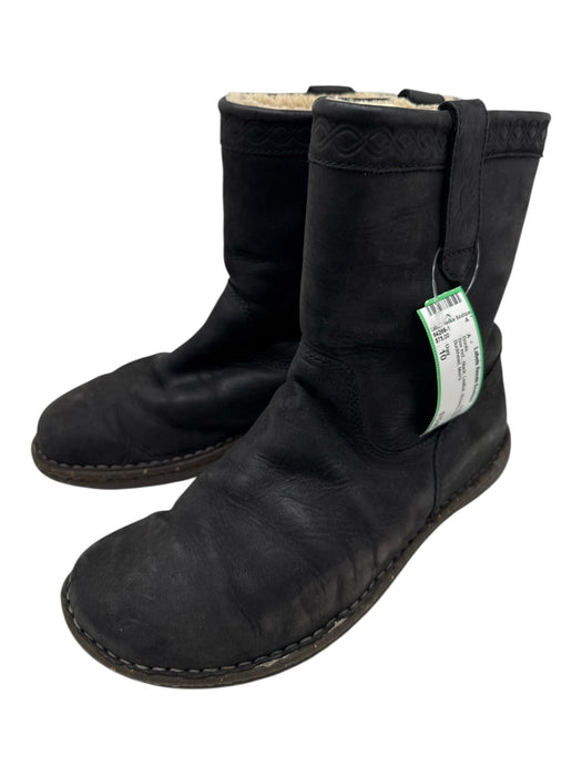 Ugg Shoe Size 10 Box incl. Black Leather Shearling Detail Men's Boots Black / 10