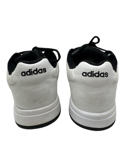 Adidas Shoe Size 10 AS IS Black & White Leather Upper Striped Lace Up Sneakers Black & White / 10