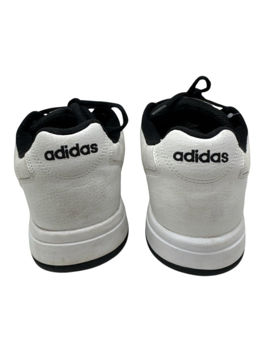 Adidas Shoe Size 10 AS IS Black & White Leather Upper Striped Lace Up Sneakers Black & White / 10